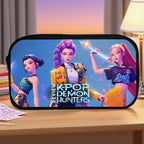 Large Capacity Demon Hunter Pencil Case Cartoon Stationery Organizer Pouch Back to School Pen Bag Makeup Bag Supplies