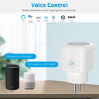 TUYA Smart Plug WiFi Socket EU 20A Power Monitor Timing Function Voice Control Work With Alexa Google Home Smart Life