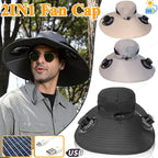 Multifunction Double Fan Solar Hat UV Protection Breathable Fisherman Cap Summer Outdoor Rechargeable Sun Fan Gift for Father