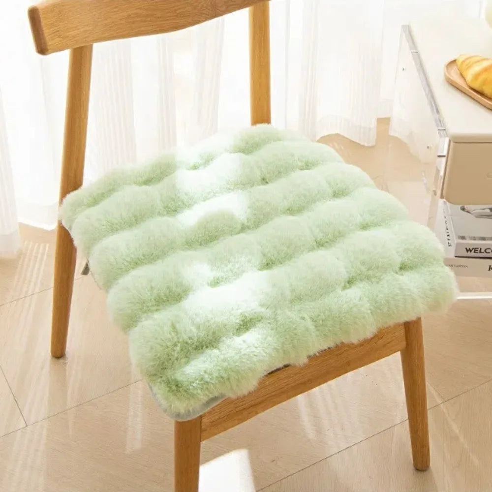 Warm Rabbit Plush Plush Chair Seat Non Slip Thickened Winter Chair Pads Square Chair Seat Pads Home