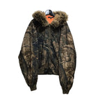 Blokette Retro Tactical Camouflage Zipper Cotton-Padded Jacket Women's Y2K Harajuku Gothic Plush Warm Casual Hoodie Sweatshirt