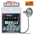 Jig Head Hook 3X Rockfish Ajing Fishing Hooks For Soft Worm Lure Bass Fish Pesca Goods 0.8-7g 5pcs/Bag Pike Trout Accessories