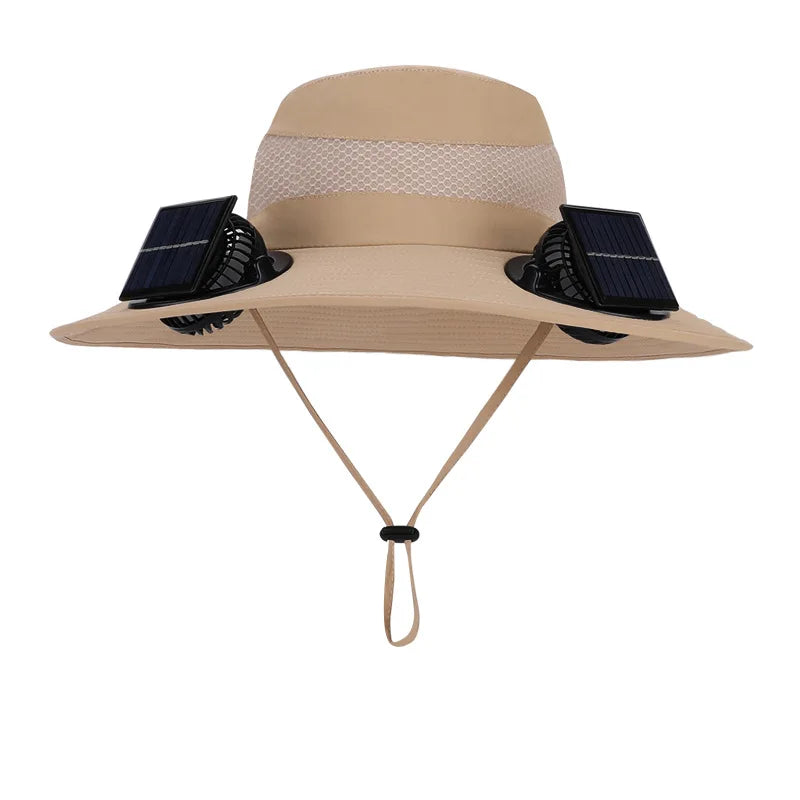 Double Fan Sun Hat For Men Summer Outdoor  Fishing Sun Protection Visor Fisherman Hat 12CM Wide Brim Breathable Bucket Hat Male
