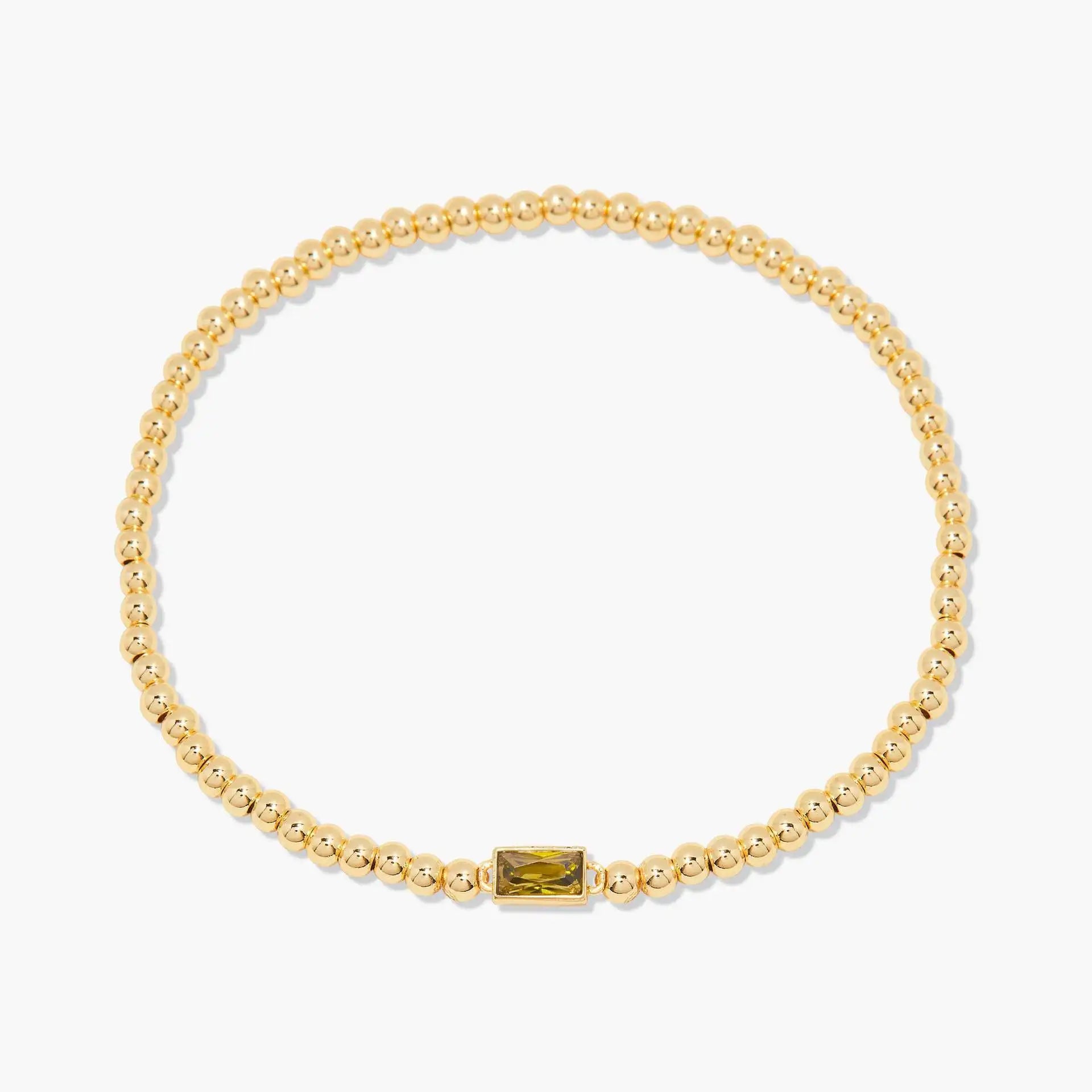 Miranda Unique Birthstone Bracelet 18K Gold Plated Stainless Steel Hypoallergenic Stretch Braceletable Jewelry Gift For Mom