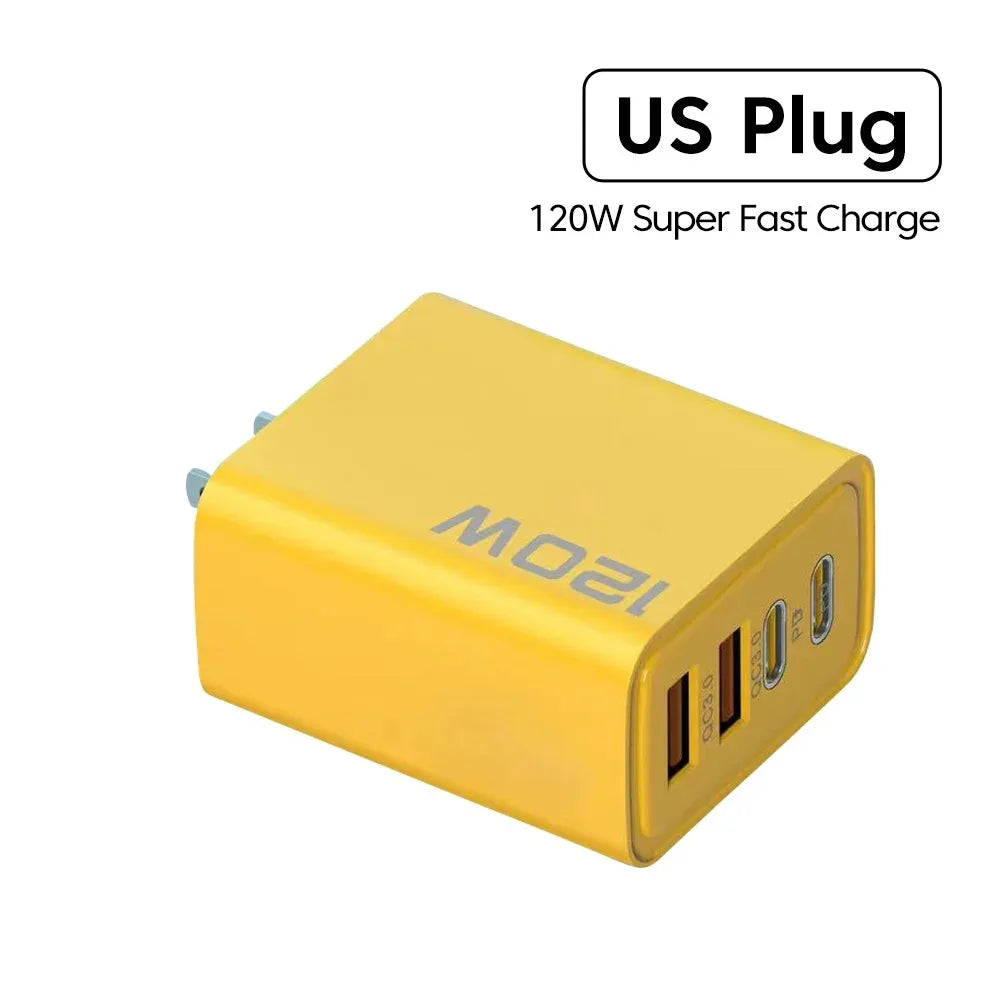120W PD USB Charger Type C Fast Charging Mobile Phone Adapter For iPhone Samsung Xiaomi Quick Charge 3.0 EU/US Plug Wall Charger