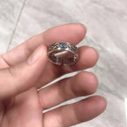 Buyee 925 Sterling Silver Couples Ring Elegant Carved Patterns Open Ring Finger for Women Men Fashion Fine Jewelry Circle Gift