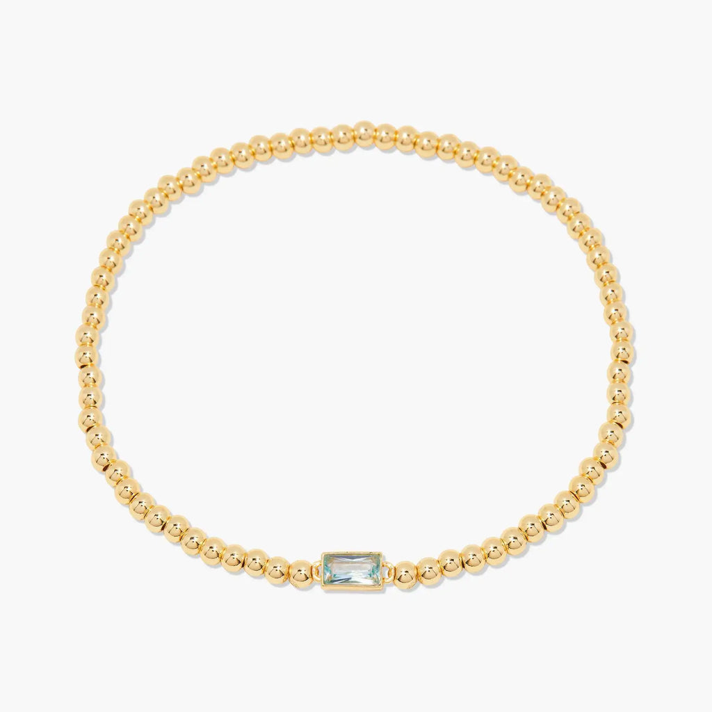 Miranda Unique Birthstone Bracelet 18K Gold Plated Stainless Steel Hypoallergenic Stretch Braceletable Jewelry Gift For Mom