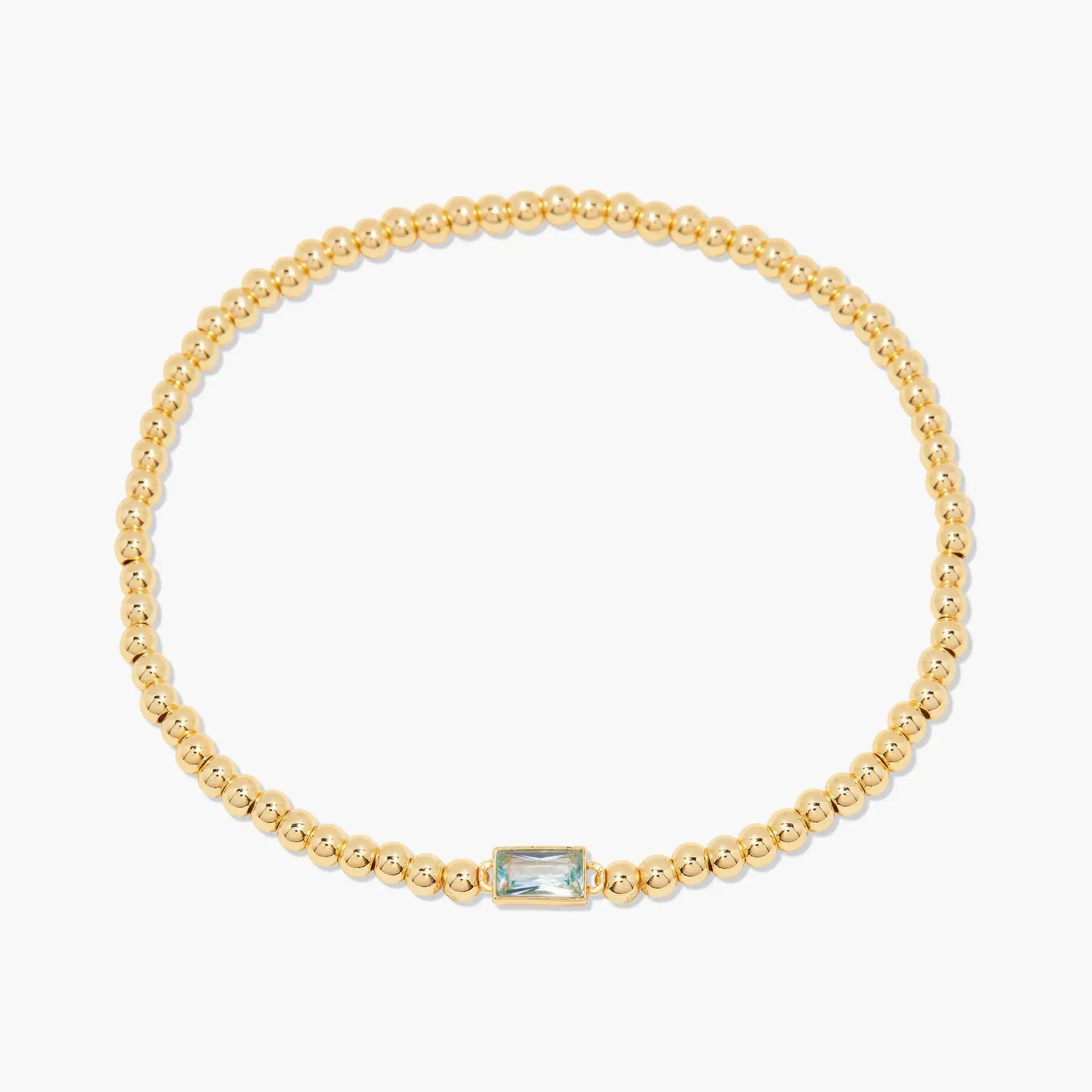 Miranda Unique Birthstone Bracelet 18K Gold Plated Stainless Steel Hypoallergenic Stretch Braceletable Jewelry Gift For Mom