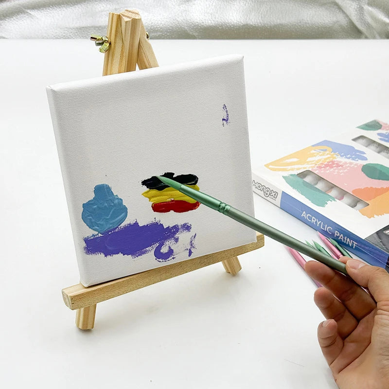 4/6 Pcs Watercolor Brush Pointed Round Flat Head Soft Hair Beginner's Art Student Hand Drawn Watercolor Nylon Painting Material