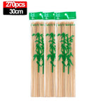 270/90PCS Disposable Food Sticks Bamboo Skewer Stick Wood Long Thick Rattan Sticks for Party Buffet Food Fruit Barbecue Tools