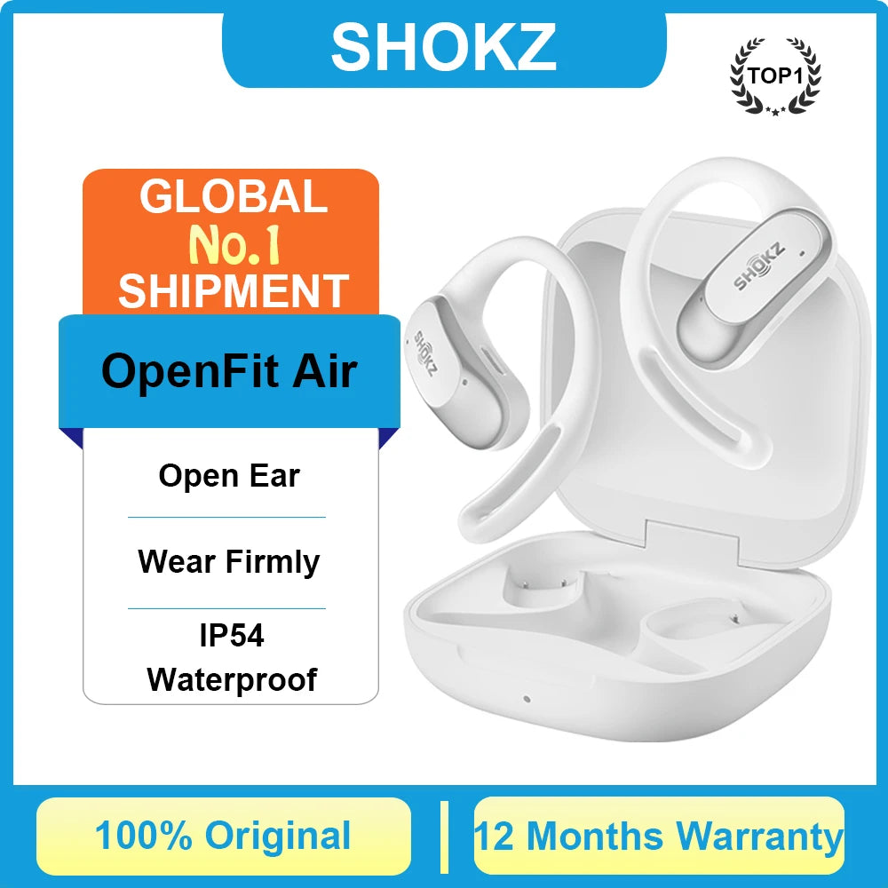 Hot Sale SHOKZ OpenFit Air Wireless Bluetooth Earphone Open Ear IP54 Waterproof Earhooks Sports Earbuds Support APP