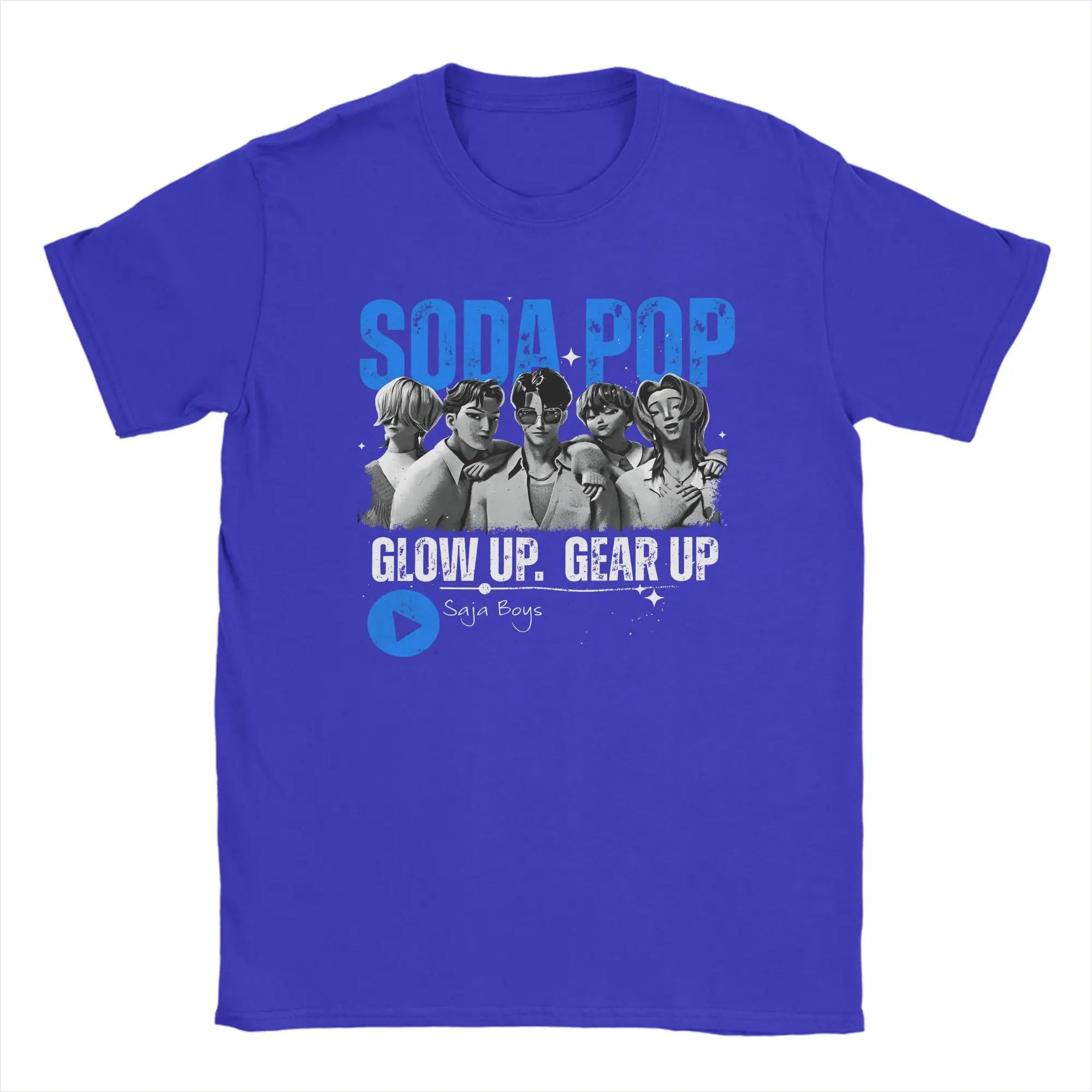 Kpop Demon Hunters Saja Boys 77807249 T-Shirts Men  Novelty 100% Cotton Tee Shirt Crewneck Short Sleeve T Shirts 4XL 5XL Tops