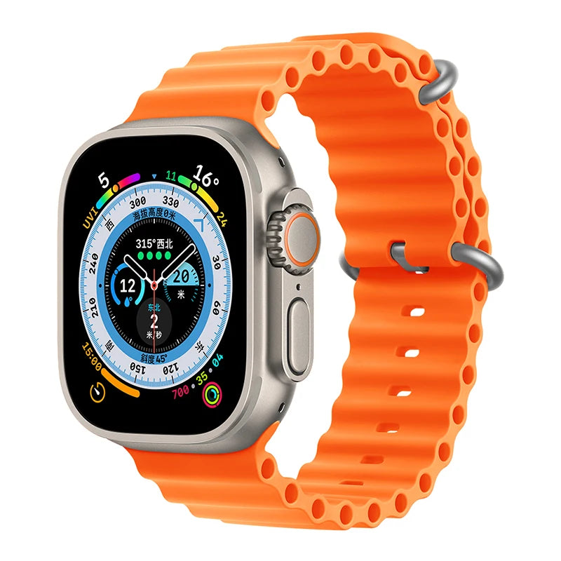 Ocean Strap for Apple Watch Ultra 2 Band 49mm 44mm 40mm 45mm 41mm 42mm 46mm 38mm Silicone Bracelet iWatch Series 10 9 SE 8 7 6 5