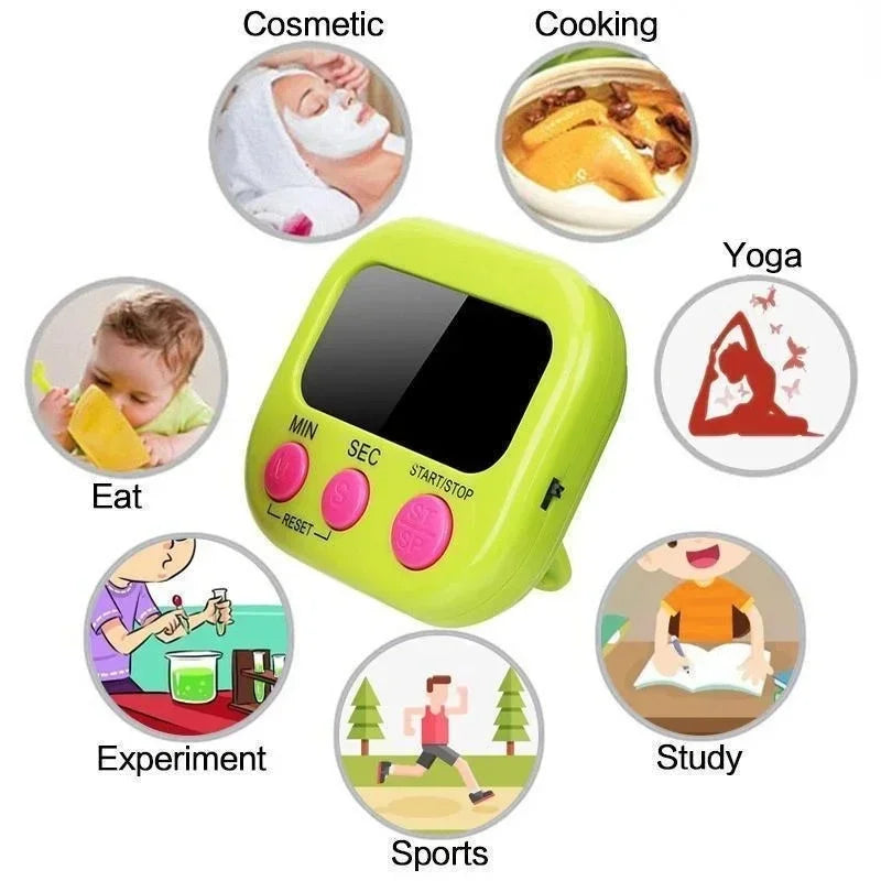 Kitchen Timer Magnetic LCD Digital Countdown Timer Cooking Timer Alarm Clock Home Kitchen Accessories