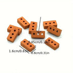 1:16 Scale 50PCS Realistic Mini Bricks for Crafts Red Gray Handmade Model Brick Walls Landscapes, Hobby Projects & Construction
