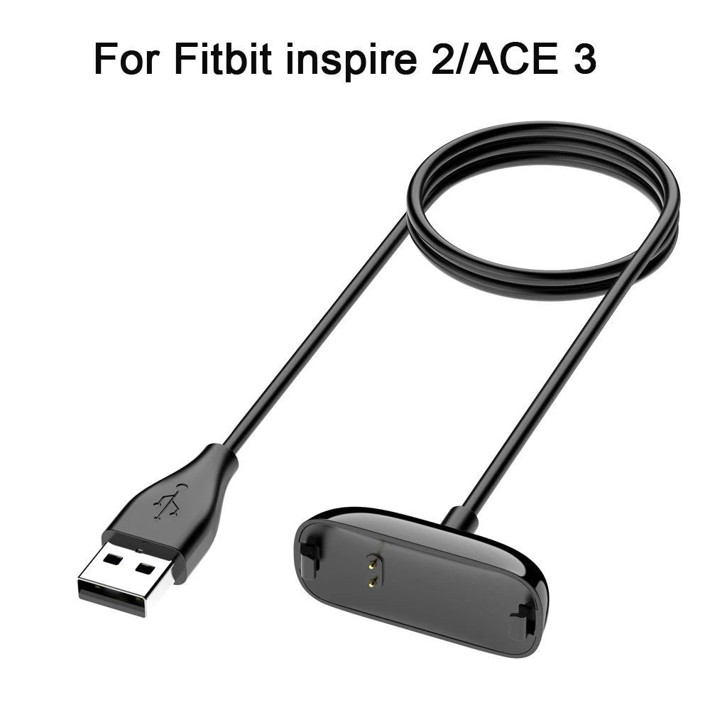 100cm USB Charger For Fitbit inspire/inspire 2/inspire 3 Charging Cable Cord Clip Dock For Fitbit inspire HR/ACE 2/ACE 3 Charger