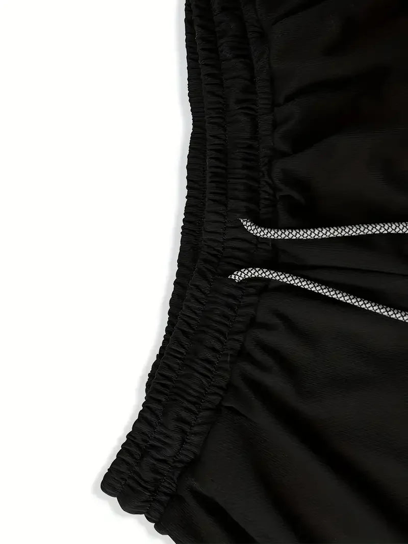 Men's tight fitting sports shorts, BULLPADEL printed sports pants, double-layer, quick drying, basketball, beach, muscle, fitnes