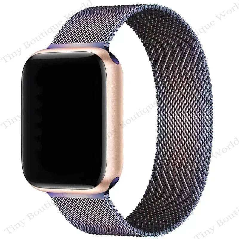 Milanese Strap For Apple Watch Band Ultra 2 49mm 44mm 40mm 45mm 41mm 38mm 44mm Bracelet F or iWatch Series 9 3 6 5 SE 7 8 Strap