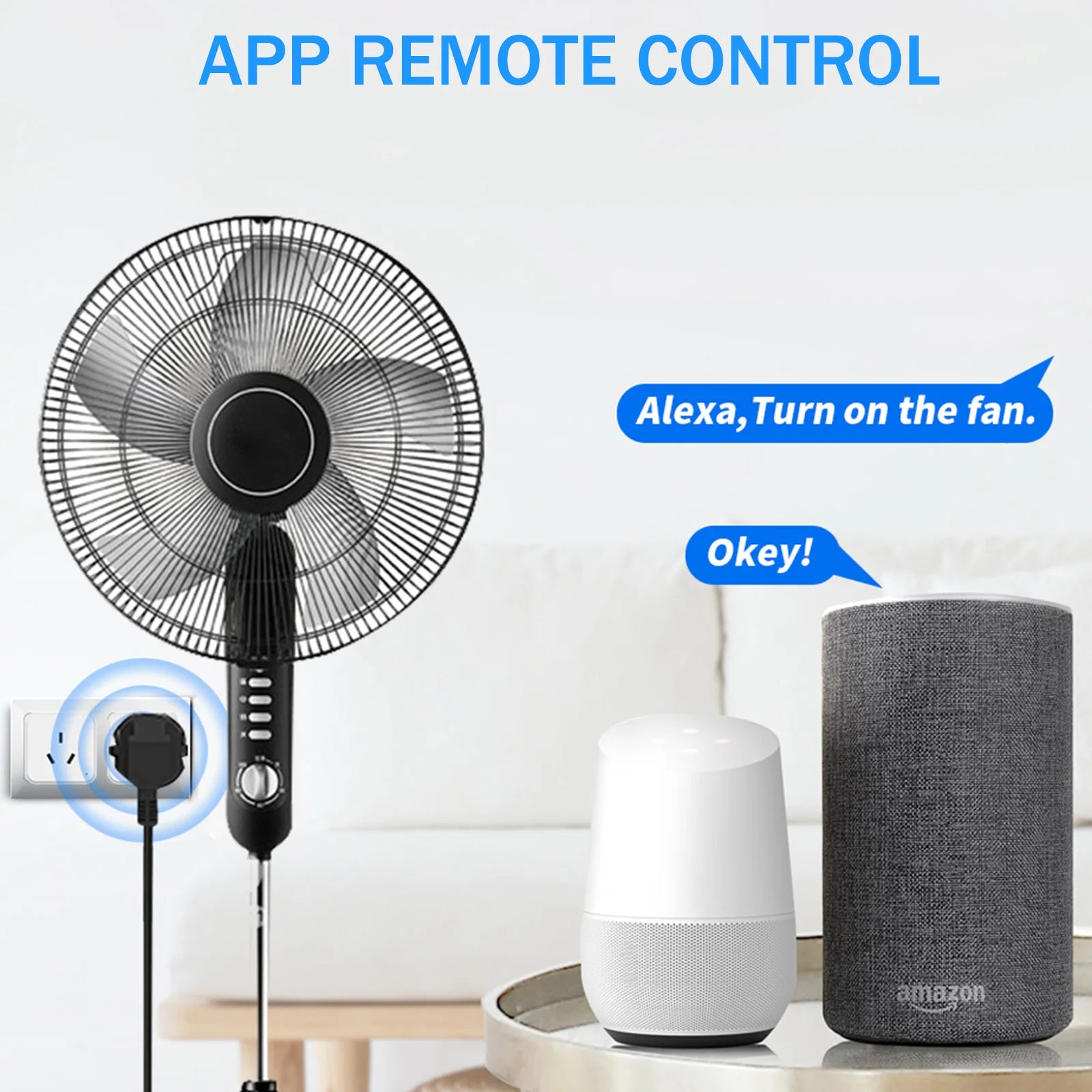 AU smart WiFi plug and socket, with energy monitor, voice control Alexa/ Google, remote control and timer 2.4GH 16A