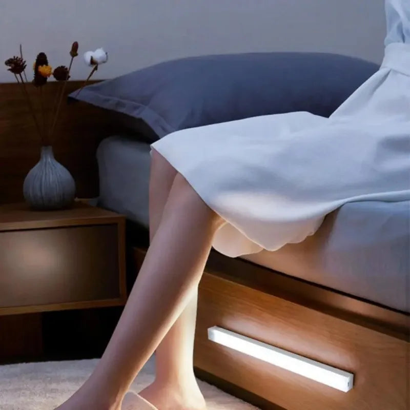 Motion Sensor Wireless LED Night Light TypeC Rechargeable Cabinet Wardrobe Lamp Backlight for Kitchen Staircase Bedroom Lighting
