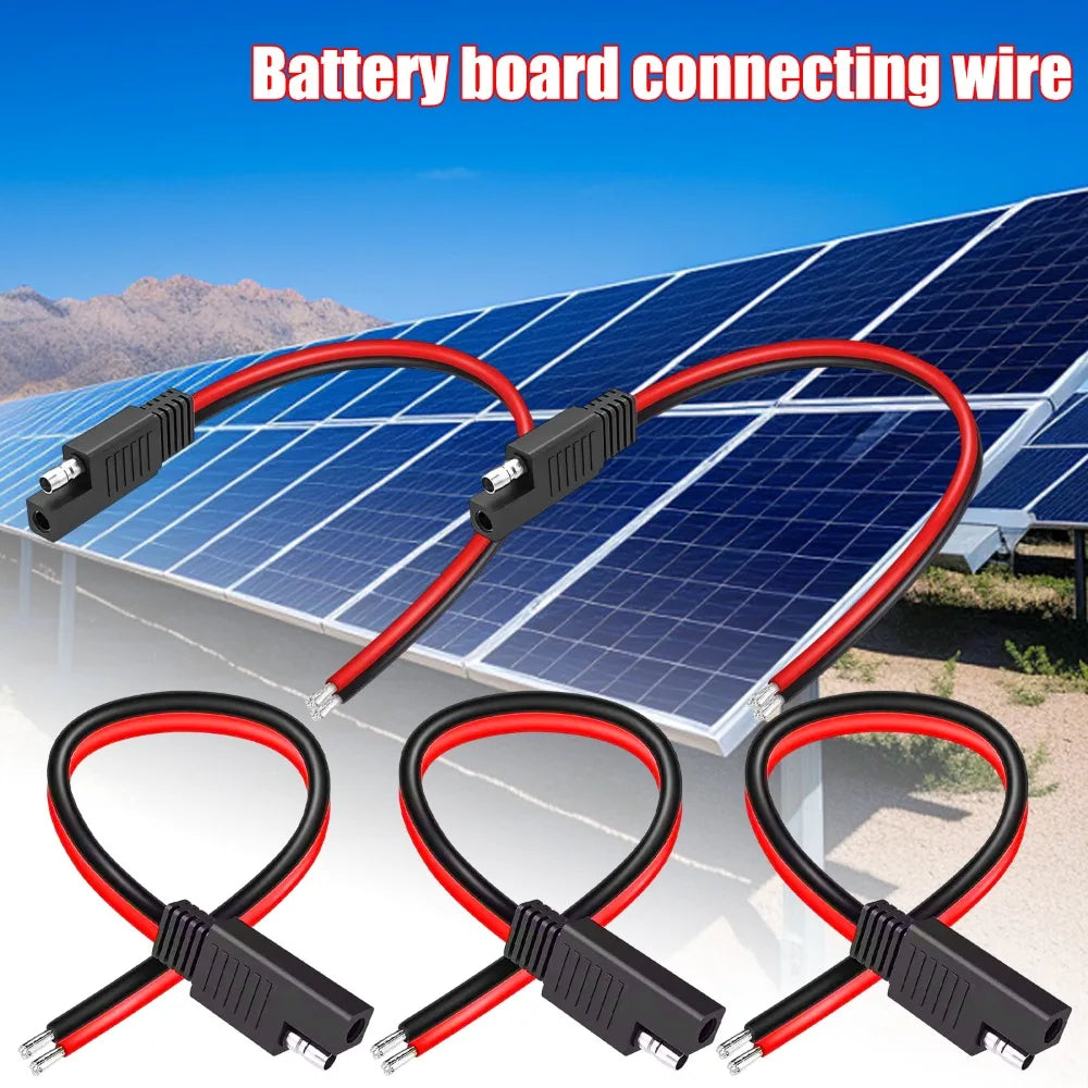 SAE Connector Cable 2 Pin Quick Disconnect Wire Harness for Motorcycle Solar Panel Battery Tender Automotive DC Power Extension