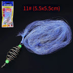 11 Size Fishing Net Trap Mesh Luminous Bead Netting Sea Fish Net Tackle Design Copper Shoal Cast Gill Feeder Fishing Trap