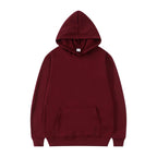 2024 men's and women's new hooded sweatshirt men's solid color sweatshirt women's and men's long sleeved inserted pocket pullove