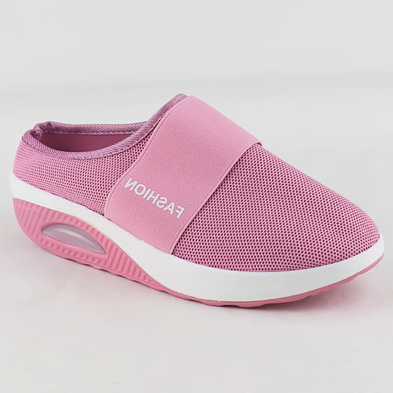 Cushion Slip-On Women Walking Shoes Orthopedic Diabetic Ladies Platform Mules Mesh Lightweight Slippers Wedge Female Sneaker