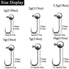 10pcs/lot Jig Head Fishing Hook 1g 2g 3.5g 5g 7g 10g Round Ball Jig Head Fishhook Soft Worm Fishing Accessories