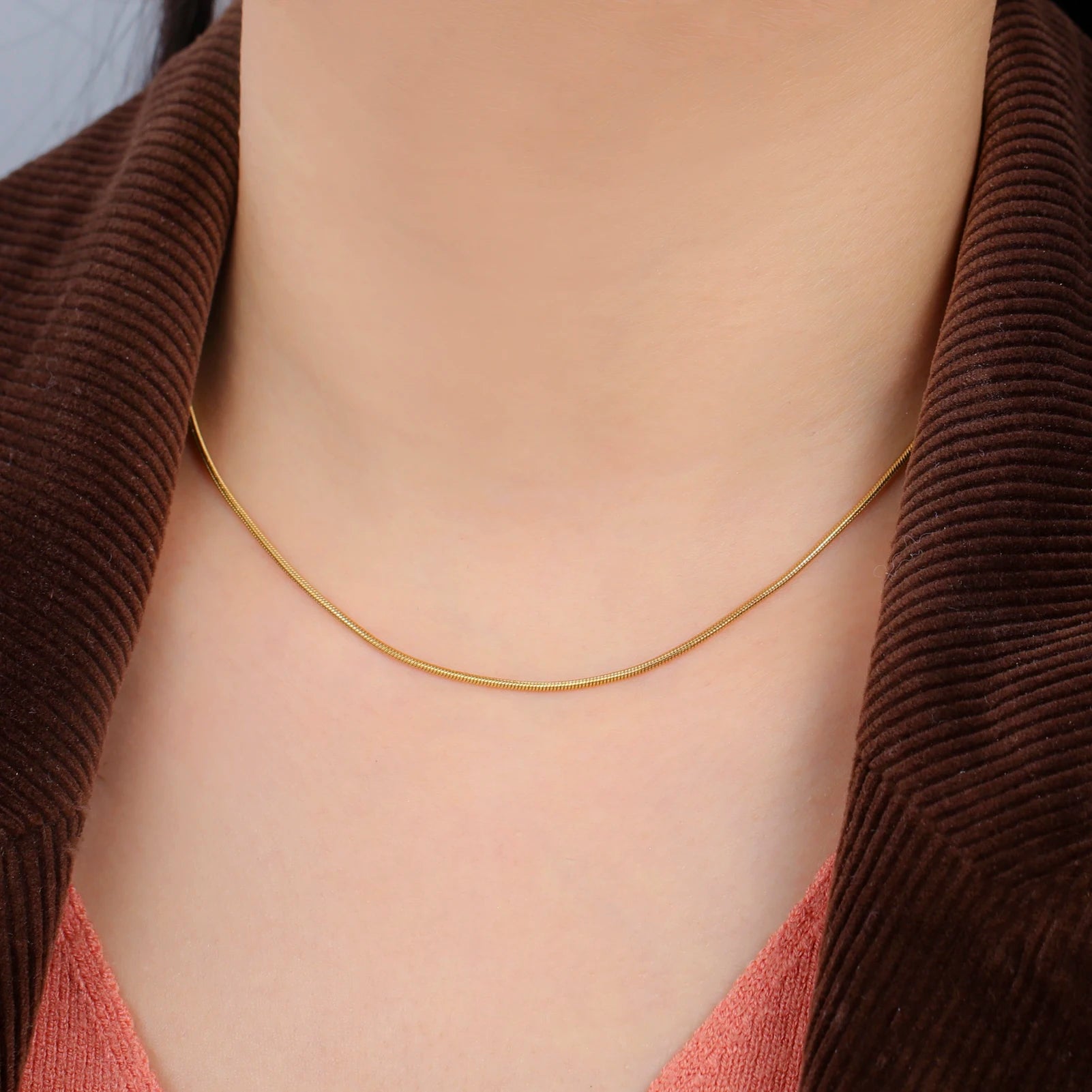 Cazador Stainless Steel Snake Chain Necklaces for Women Men Jewelry 2025 0.9mm 1.2mm 1.5mm 2mm Thickness Chains Birthday Gift