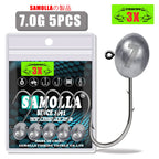 Jig Head Hook 3X Rockfish Ajing Fishing Hooks For Soft Worm Lure Bass Fish Pesca Goods 0.8-7g 5pcs/Bag Pike Trout Accessories