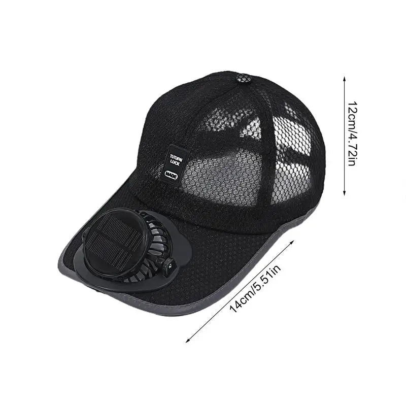 Breathable Sunhat with Solar Fan Outdoor Sun Protection Hat USB Rechargeable Fan Baseball Caps Summer Sunscreen Sunshade Hats