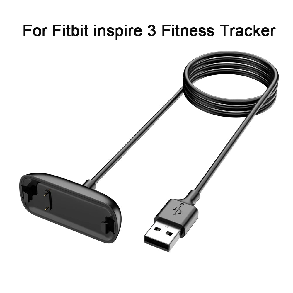 100cm USB Charger For Fitbit inspire/inspire 2/inspire 3 Charging Cable Cord Clip Dock For Fitbit inspire HR/ACE 2/ACE 3 Charger