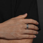 Buyee 925 Sterling Silver Couples Ring Elegant Carved Patterns Open Ring Finger for Women Men Fashion Fine Jewelry Circle Gift