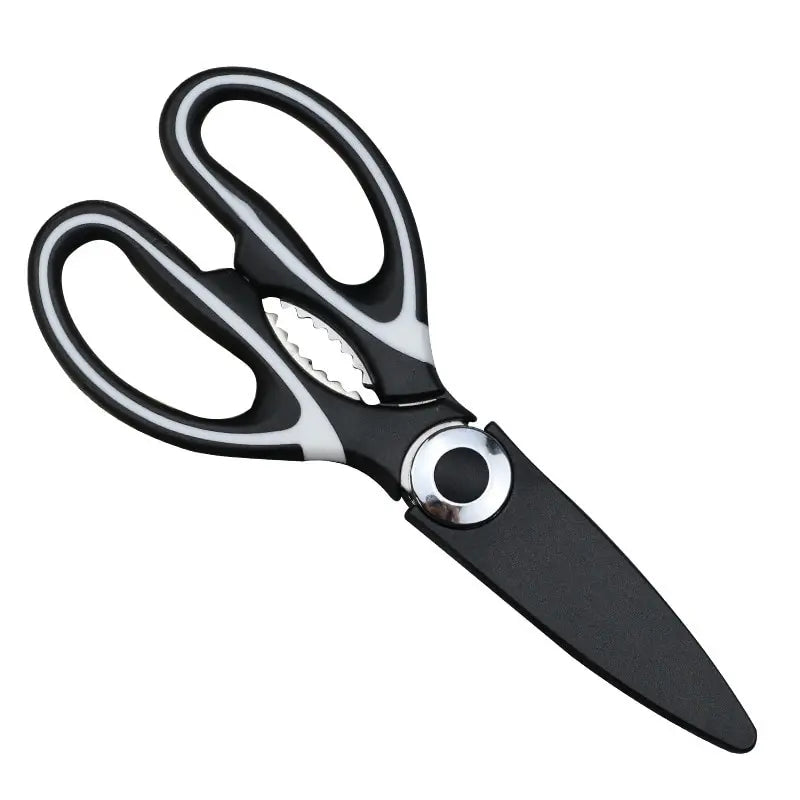 Scissors Stainless Steel Kitchen Household Bone Scissors Chicken Wings Fish Chopper Bottle Opener Clip Walnut Kitchen Tools