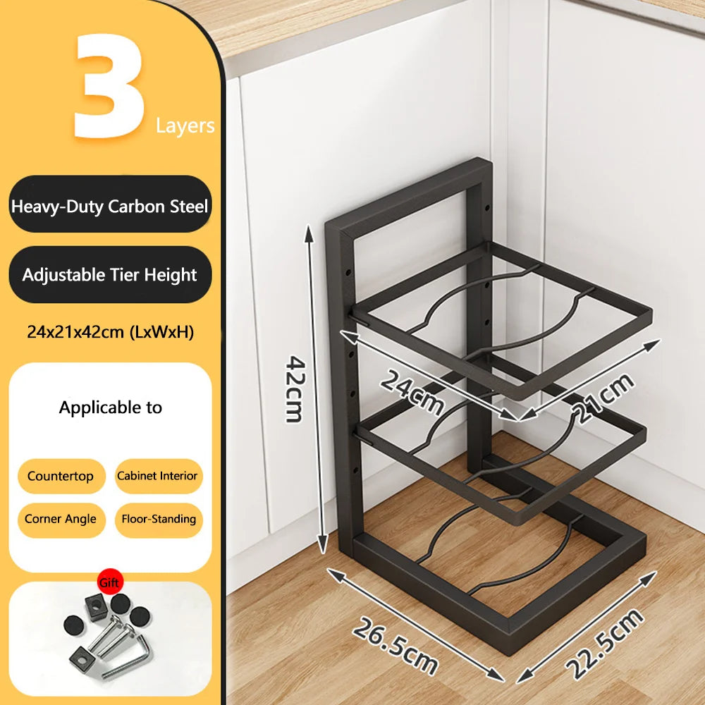 Pot Rack Put Pot With Special Storage Kitchen Stainless Steel Shelf Sink Multi-layer Household Cabinet Inside The Stratification