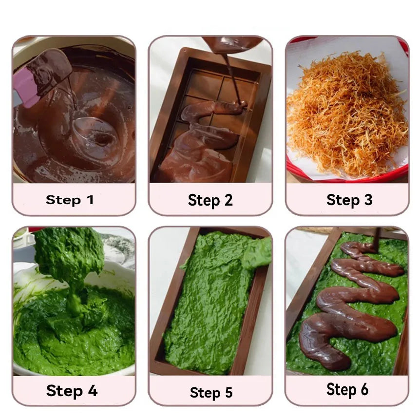1Pcs DIY Handmade Chocolate Mold Silicone Mold Dubai Chocolate Silicone Mold Baking Supplies Candy Making Tools 10 Squares Choco