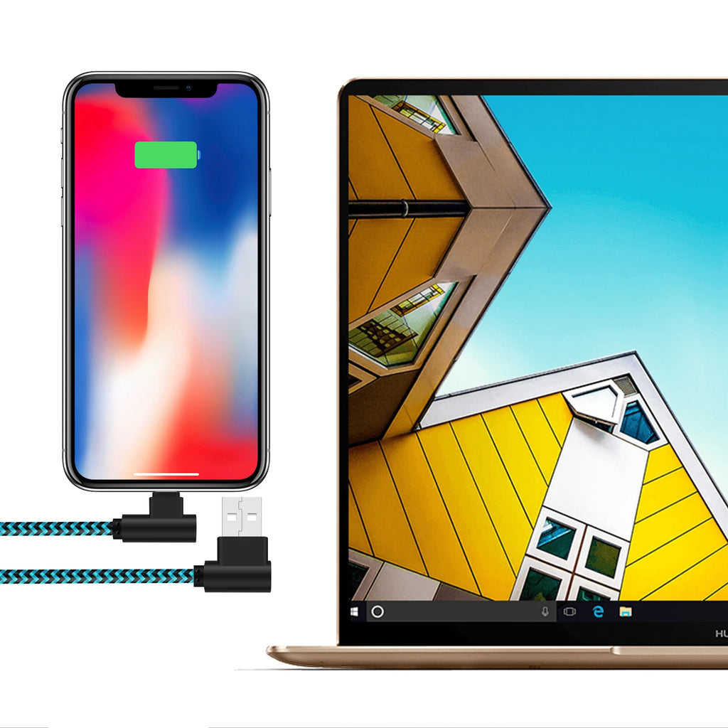 ANSEIP MFi Certified USB A to Lightning Cable for iPhone 13 14 Pro 11 12 mini XS Max XR X 7 8 Plus 90 Degree USB Charger Cable