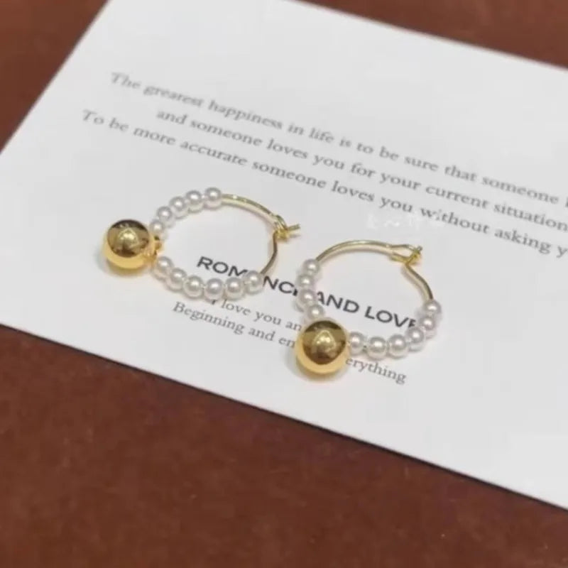 New Pearl Ball Pendant Earclips Sophisticated And Unique French Style Women s Earrings For Parties Jewelry Of High Quality