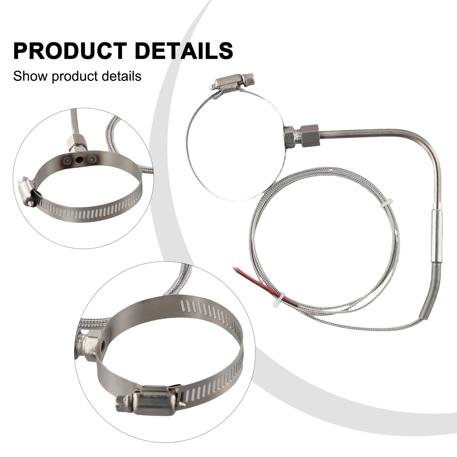 EGT K Type Temperature Sensor Probe Cable Wire Thermocouple 100-1250°C/-150-2280°F Right Angle Probe Temperature Controller