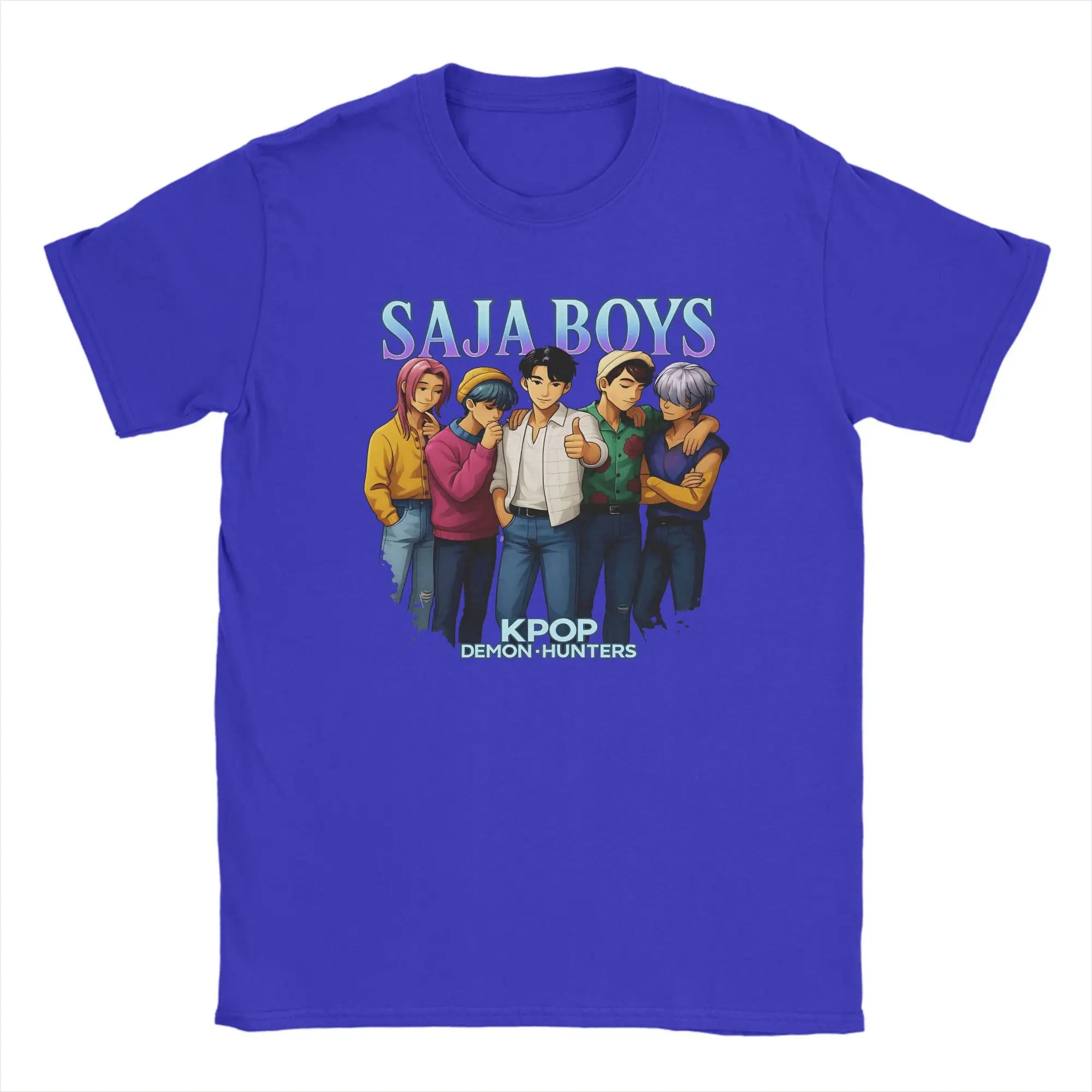 Casual T Shirt Beach Saja Boys Kpop Demon Hunters Anime Style Hippie T Shirts Cotton Tee Shirt for Men Retro Short Sleeve Tees