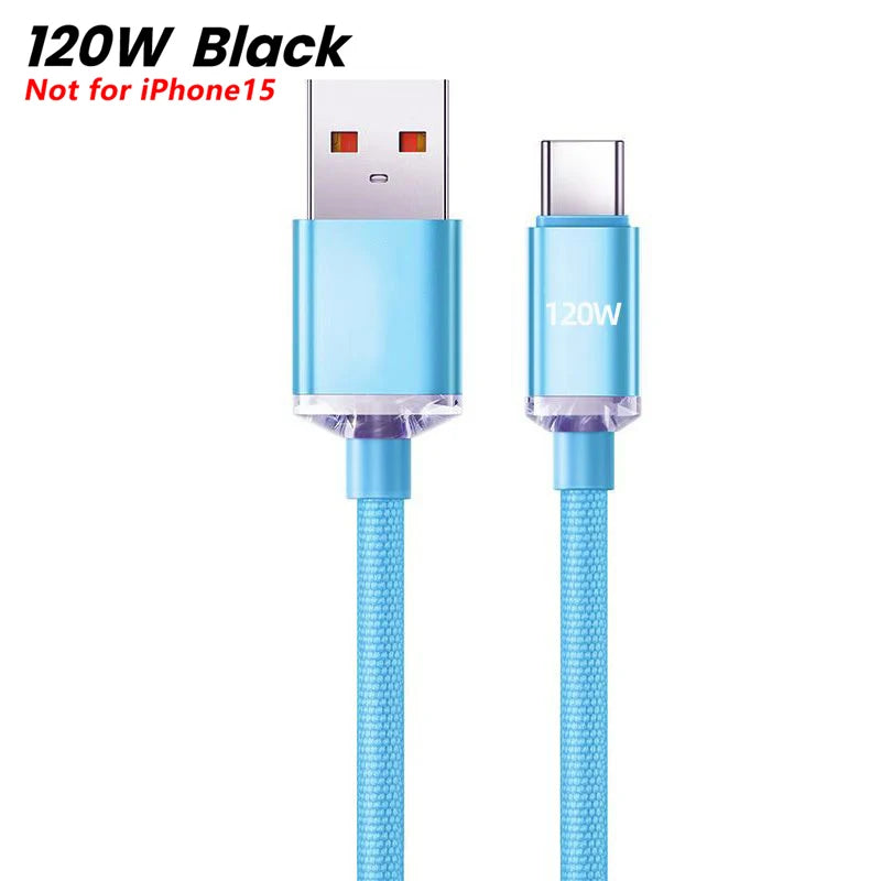 NNBILI 120W USB C Cable Super PD Fast Charger Type C To C Cable For iPhone 15 16 Samsung Xiaomi Huawei Fast Charging Data Cord