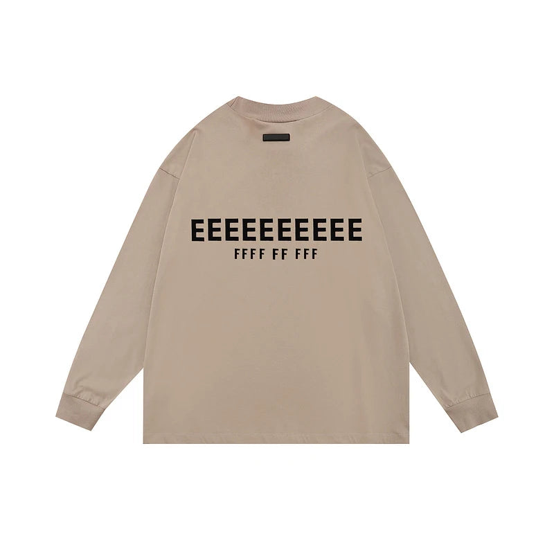 2025 Autumn T shirt Classic Brand Double Line Letter Print Long Sleeve T shirt Fashion Streetwear Cotton T shirt Crew Neck Tees