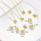 Golden Color Stainless Steel Initial Necklace for Women Girls Chunky Bubble Letter Pendant Necklaces Trendy Collar Jewelry Gift