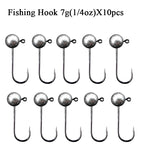 10pcs/lot Jig Head Fishing Hook 1g 2g 3.5g 5g 7g 10g Round Ball Jig Head Fishhook Soft Worm Fishing Accessories