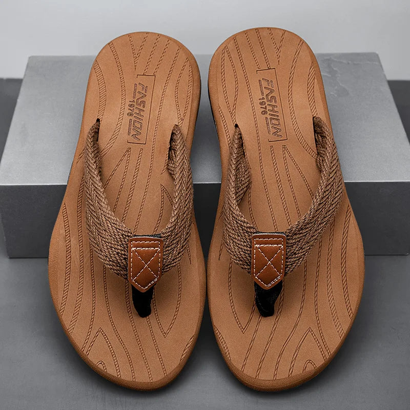 Summer Men Beach Flip Flops Anti-skid Tong Slippers Casual Flat Lightweight Outdoor Chanclas Hombre Chinelo Masculino Klapki