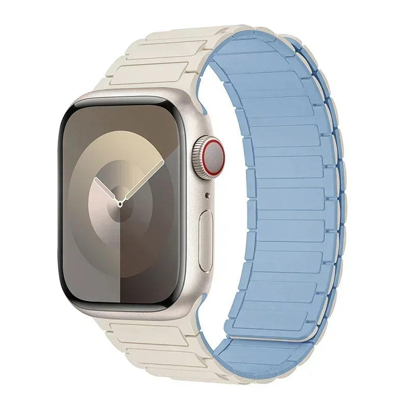 Magnetic Loop strap for Apple watch S10 46mm 42mm 40mm 41mm 45mm 44mm 49mm Silicone Strap for lWatch Series Ultra 2 9 8 7 6 5 4