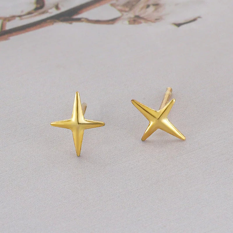 Metal Gold Color Multiple Styles Small Stud Earrings for Women Korean Jewelry Fashion Daily Wear Teen Earrings Jewelry Gift