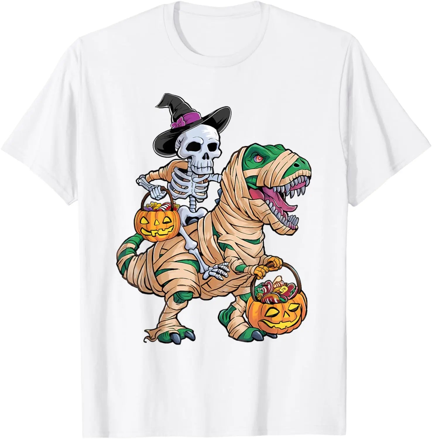 Skull Dinosaur Graphic Men's T-Shirt 3D Printed Halloween Style O-Neck Short Sleeve Tees Loose Breathable Quick Dry Male Clothes
