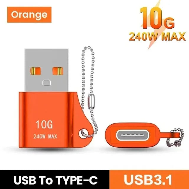 USB To Type-C Adapter 10A OTG USB 3.0 Type C Male To USB Female Converter Fast Charging Data Transfer For Macbook iphone Samsung